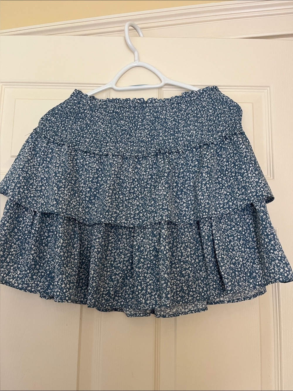 eesome Blue Floral Smocked Tiered Skirt